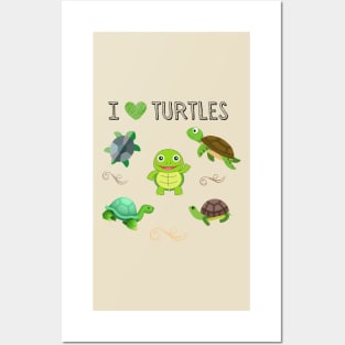 I LOVE TURTLES | Fun For Turtle Lovers Posters and Art